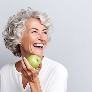 Daily benefits to dental implants include the ability to eat a wide range of foods